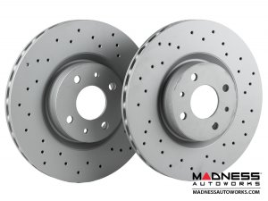 FIAT 500 Brake Rotors (2) - Front - Zimmermann - Sport Cross Drilled